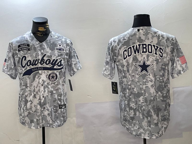 Men Dallas Cowboys Blank Nike Arctic Camo 2024 Salute to Service Limited NFL Jersey style 8->dallas cowboys->NFL Jersey
